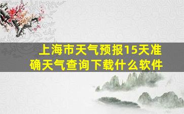 上海市天气预报15天准确天气查询下载什么软件