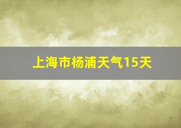 上海市杨浦天气15天