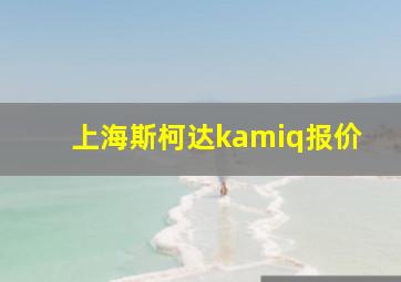 上海斯柯达kamiq报价