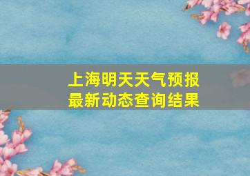 上海明天天气预报最新动态查询结果