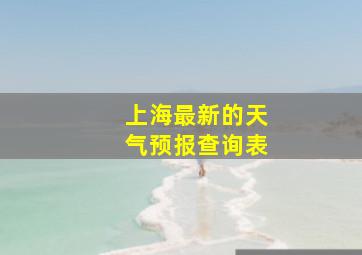 上海最新的天气预报查询表