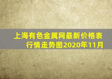 上海有色金属网最新价格表行情走势图2020年11月