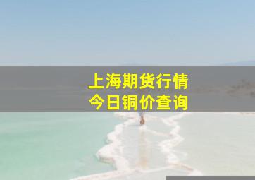 上海期货行情今日铜价查询