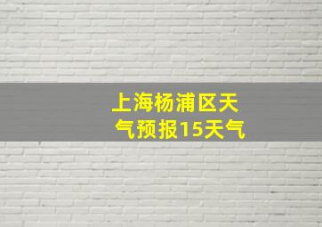 上海杨浦区天气预报15天气