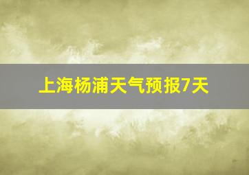 上海杨浦天气预报7天