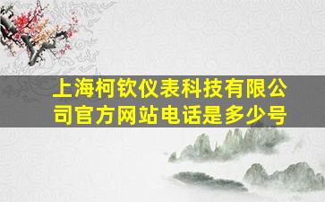 上海柯钦仪表科技有限公司官方网站电话是多少号