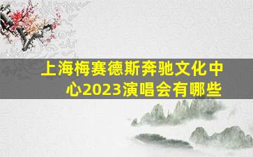 上海梅赛德斯奔驰文化中心2023演唱会有哪些