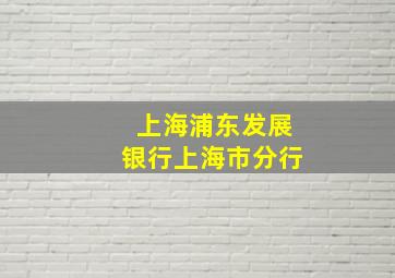 上海浦东发展银行上海市分行