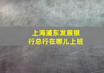 上海浦东发展银行总行在哪儿上班