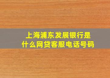 上海浦东发展银行是什么网贷客服电话号码