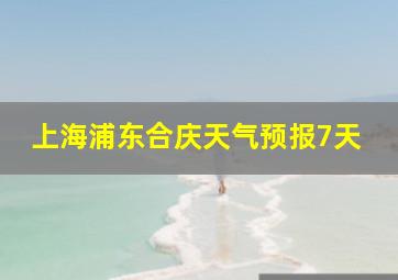 上海浦东合庆天气预报7天