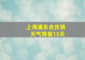 上海浦东合庆镇天气预报15天