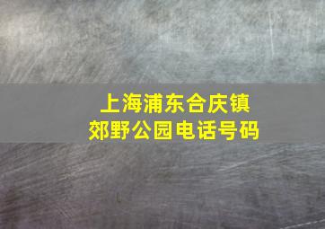 上海浦东合庆镇郊野公园电话号码