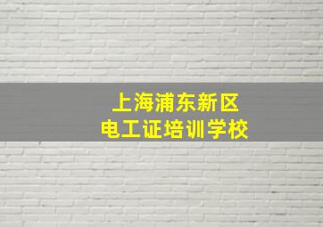 上海浦东新区电工证培训学校