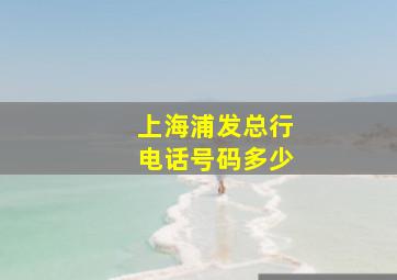 上海浦发总行电话号码多少