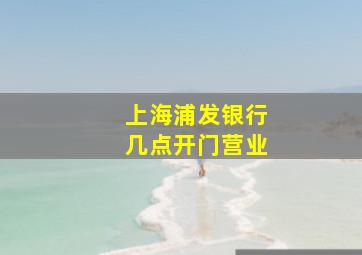 上海浦发银行几点开门营业