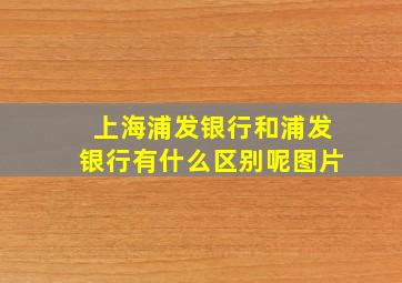 上海浦发银行和浦发银行有什么区别呢图片