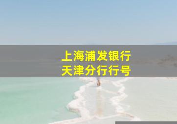 上海浦发银行天津分行行号