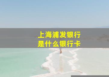 上海浦发银行是什么银行卡