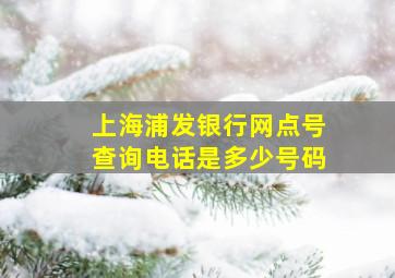 上海浦发银行网点号查询电话是多少号码