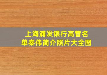 上海浦发银行高管名单秦伟简介照片大全图