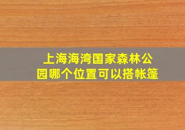 上海海湾国家森林公园哪个位置可以搭帐篷