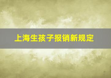 上海生孩子报销新规定