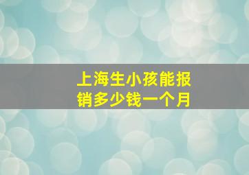 上海生小孩能报销多少钱一个月