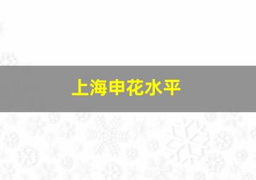 上海申花水平