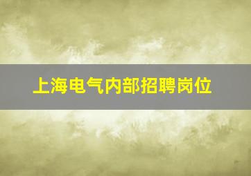 上海电气内部招聘岗位