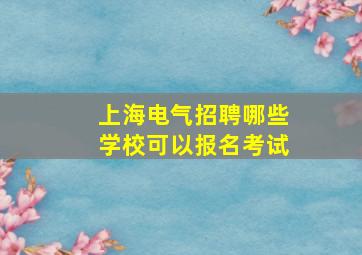 上海电气招聘哪些学校可以报名考试