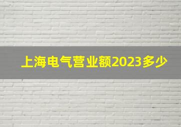 上海电气营业额2023多少