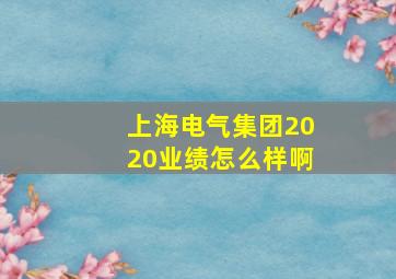 上海电气集团2020业绩怎么样啊