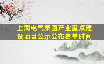 上海电气集团产业重点建设项目公示公布名单时间