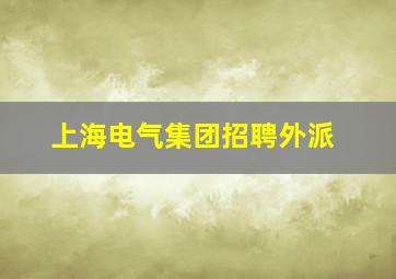 上海电气集团招聘外派