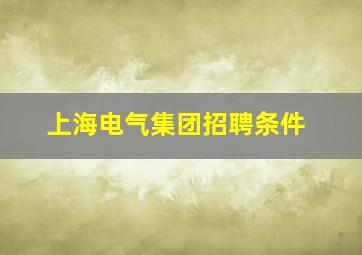 上海电气集团招聘条件