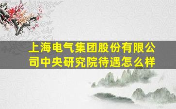 上海电气集团股份有限公司中央研究院待遇怎么样