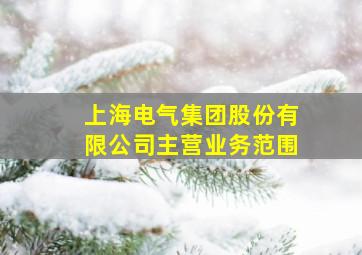 上海电气集团股份有限公司主营业务范围