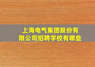 上海电气集团股份有限公司招聘学校有哪些