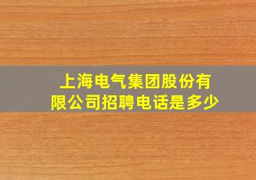 上海电气集团股份有限公司招聘电话是多少