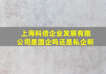 上海科倍企业发展有限公司是国企吗还是私企啊