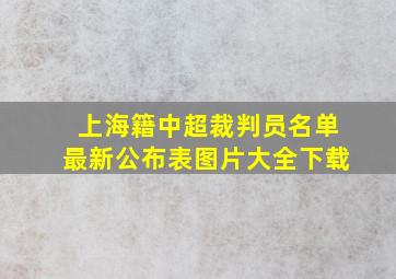 上海籍中超裁判员名单最新公布表图片大全下载