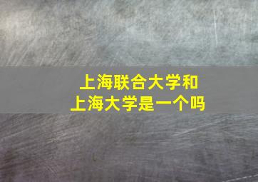 上海联合大学和上海大学是一个吗