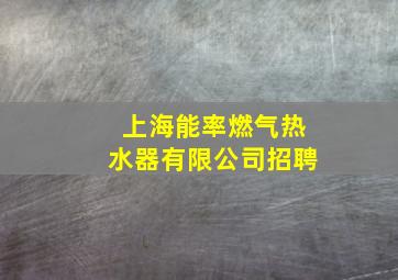 上海能率燃气热水器有限公司招聘