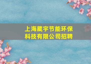 上海藏宇节能环保科技有限公司招聘