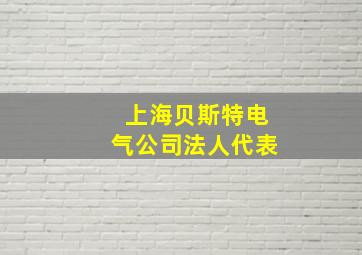 上海贝斯特电气公司法人代表