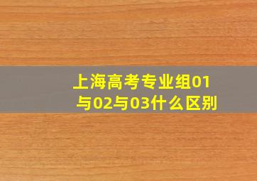 上海高考专业组01与02与03什么区别