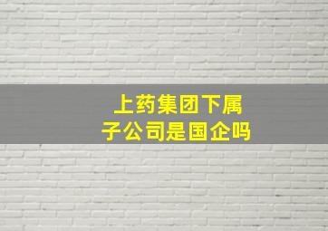 上药集团下属子公司是国企吗