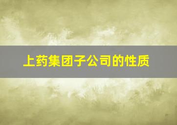 上药集团子公司的性质