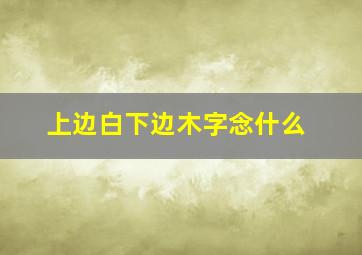 上边白下边木字念什么